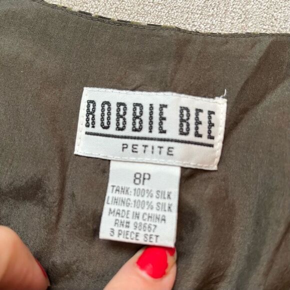 Robbie Bee Vintage 100% Silk Cropped Blouse Tank - 8 - Picture 6 of 7